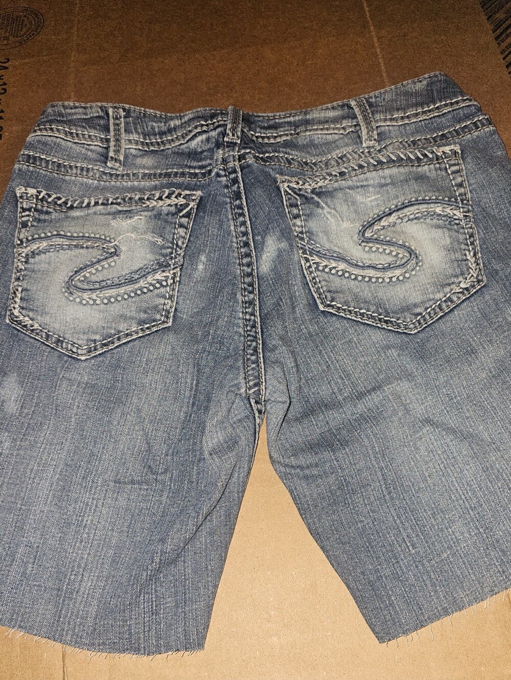 Y2K Suki Silver Jean Shorts professionally deliberately deconstructed Boutique